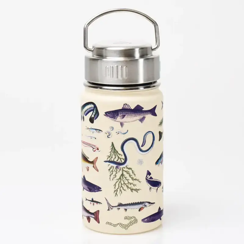 Cognitive Surplus 12 oz. Stainless Steel Vacuum Flask - Freshwater Fish