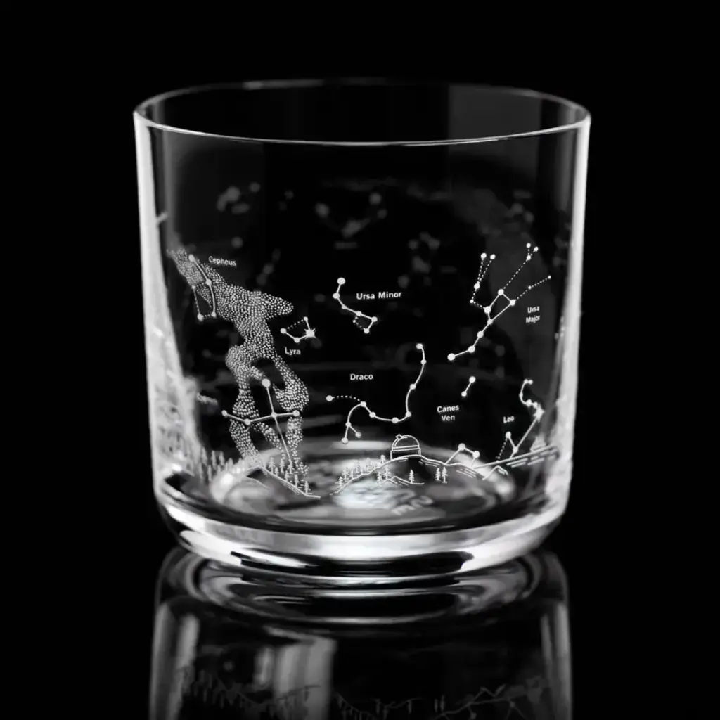 Cognitive Surplus Whiskey Glass - Night Sky Star Chart
