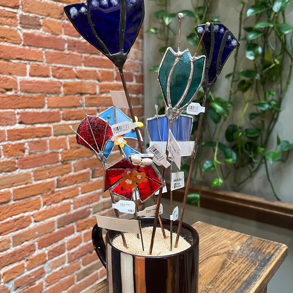 Nancy Jackson Stained Glass -  Flower on Stake