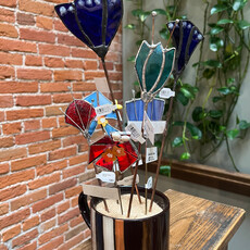 Nancy Jackson Stained Glass -  Flower on Stake