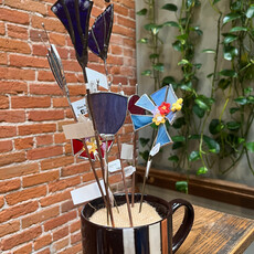 Nancy Jackson Stained Glass -  Flower on Stake