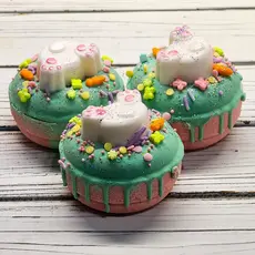 Handmade Natural Beauty Bath Bomb Donuts: Bunny Butt
