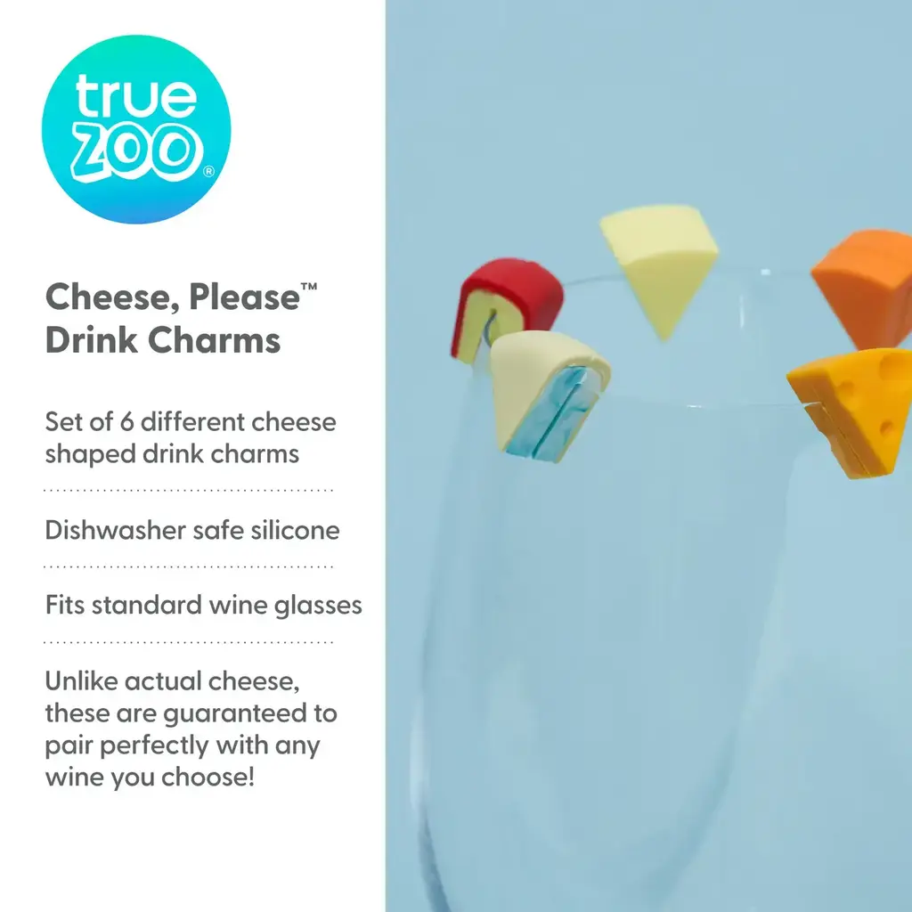 Twine Truezoo Cheese Please Silicone Glass Markers Set of 6