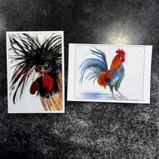 Amy Beidleman Chickens and Roosters Greeting Card Set - (Set of 12)