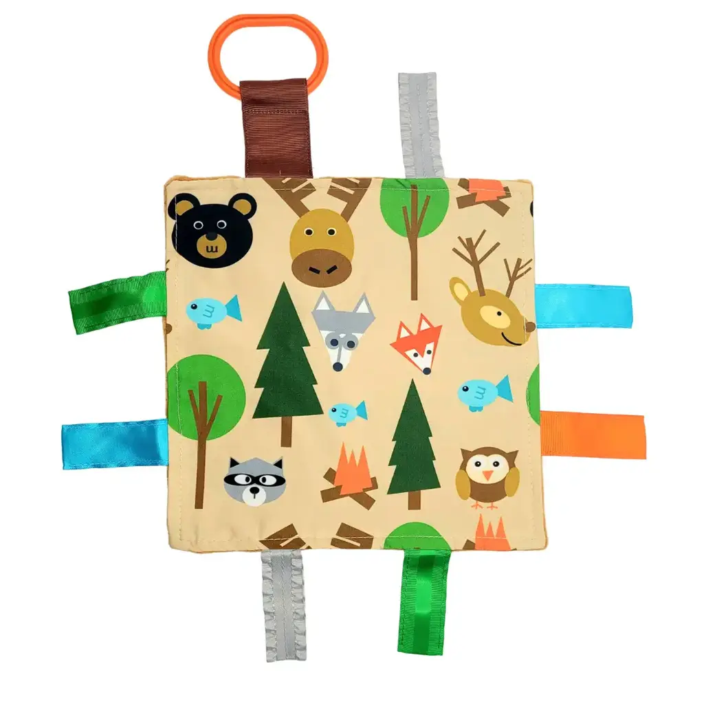 Baby Jack & Co. Forest Woodland Baby Crinkle Tag Square 8"x 8" Toy