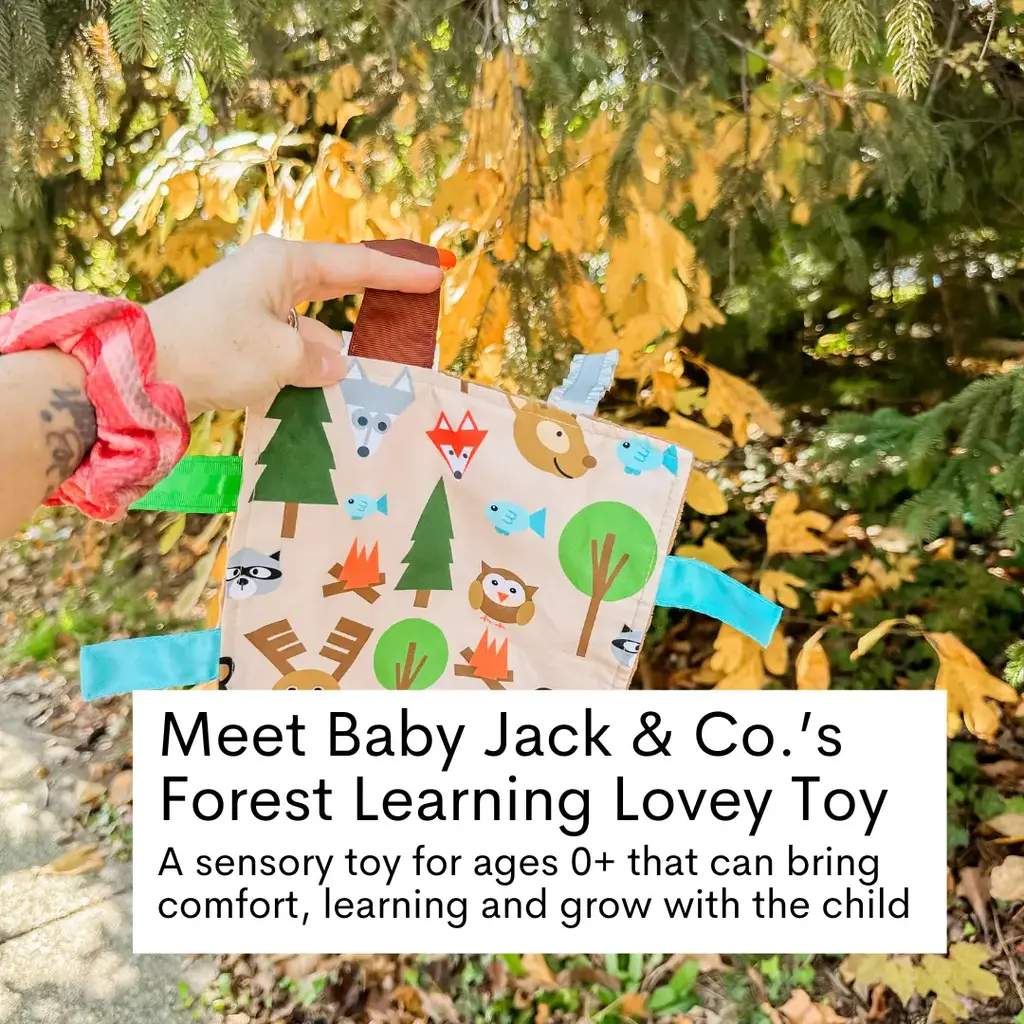 Baby Jack & Co. Forest Woodland Baby Crinkle Tag Square 8"x 8" Toy