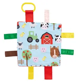 Baby Jack & Co. Farm Baby Crinkle Tag Square 8"x 8" Toy