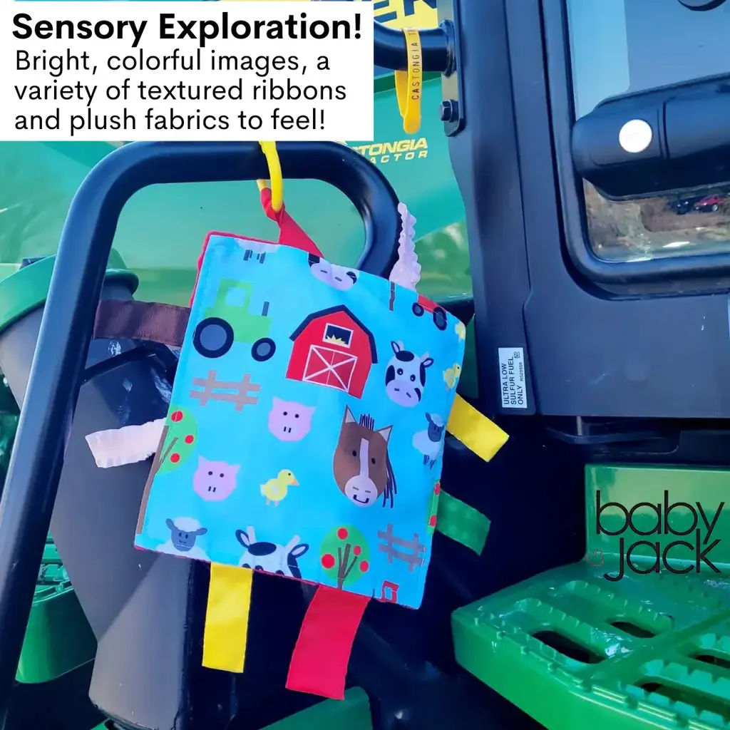 Baby Jack & Co. Farm Baby Crinkle Tag Square 8"x 8" Toy