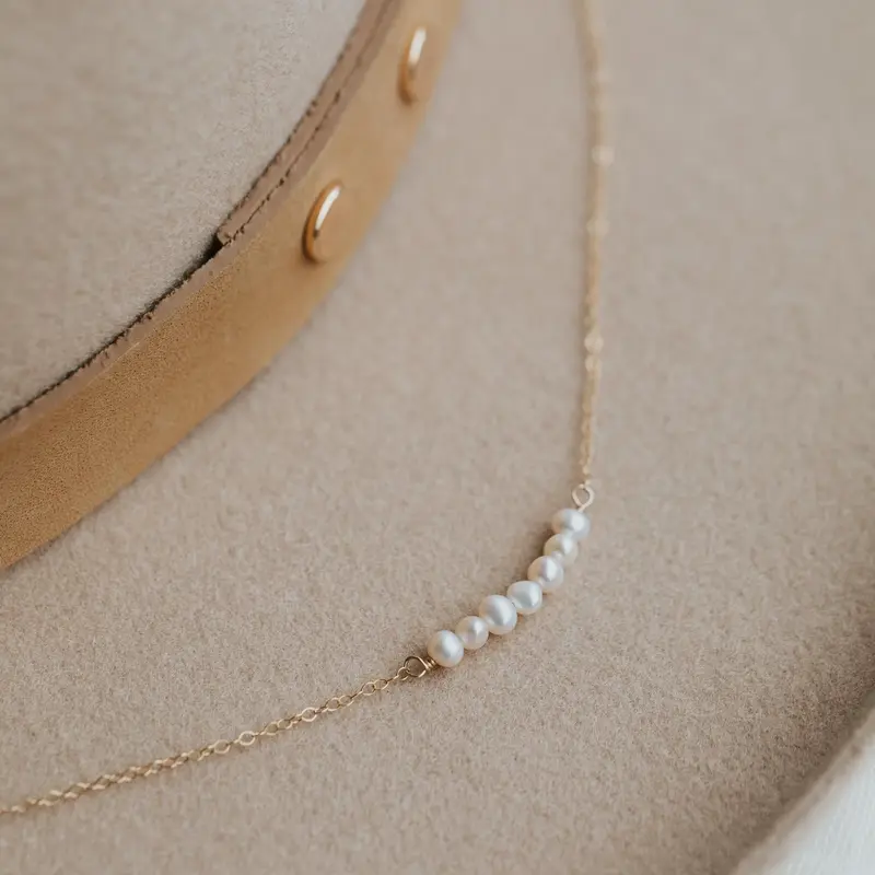 Hello Adorn Jewelry Hello Adorn  - Pearl Linked Necklace: 14kt Gold Fill