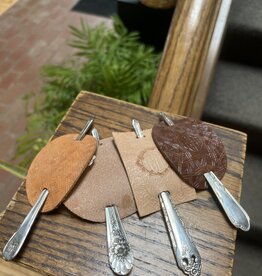 Pennyroyal Moon Silverware and Leather Hair Pin