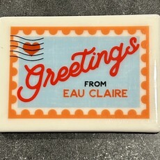 Rock Scissor Paper Greetings from Eau Claire Stamp - Magnet