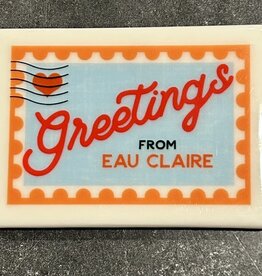 Rock Scissor Paper Greetings from Eau Claire Stamp - Magnet
