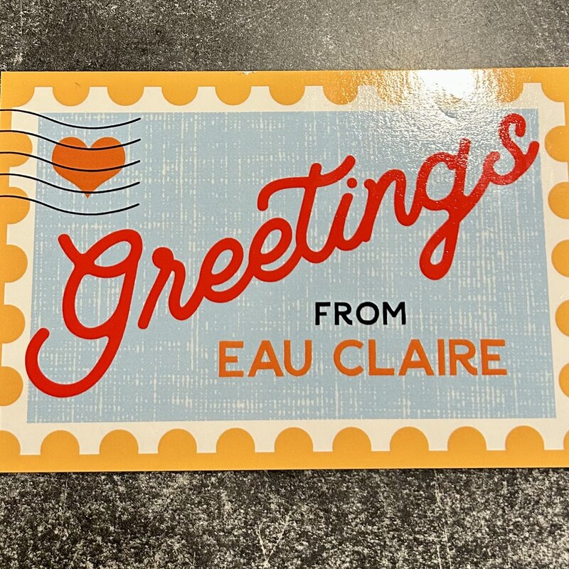 Rock Scissor Paper Greetings From Eau Claire Stamp - Postcard