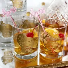 Jack & Joie Wisconsin Old Fashioned Glass (Gold)