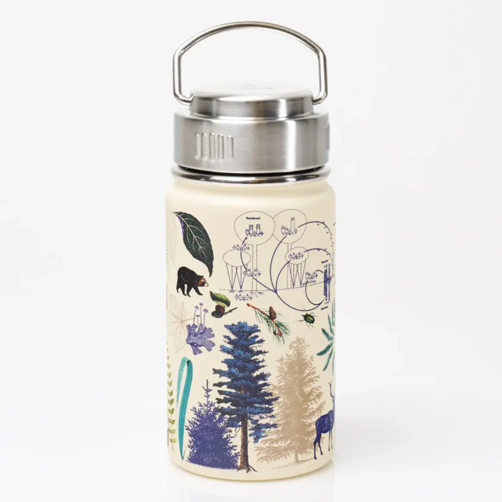 Cognitive Surplus 12 oz. Stainless Steel Vacuum Flask - Woodland Forest