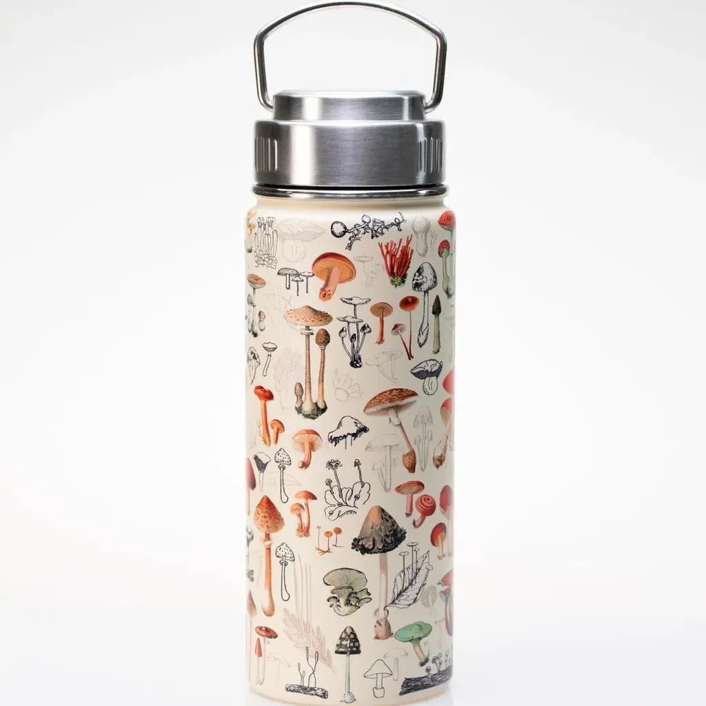 Cognitive Surplus Stainless Steel Vacuum Flask 18 oz - Mushrooms