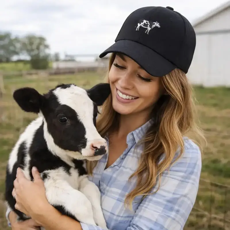 Holstein Cow Embroidered Baseball Hat -