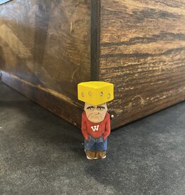 Denny Williams Mini Wood Carving - Wisconsin Badger Cheesehead