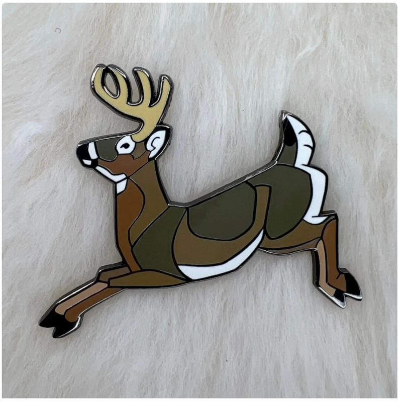 Roamin' Bison Workshop (Faire) White Tailed Deer Hard Enamel Pin