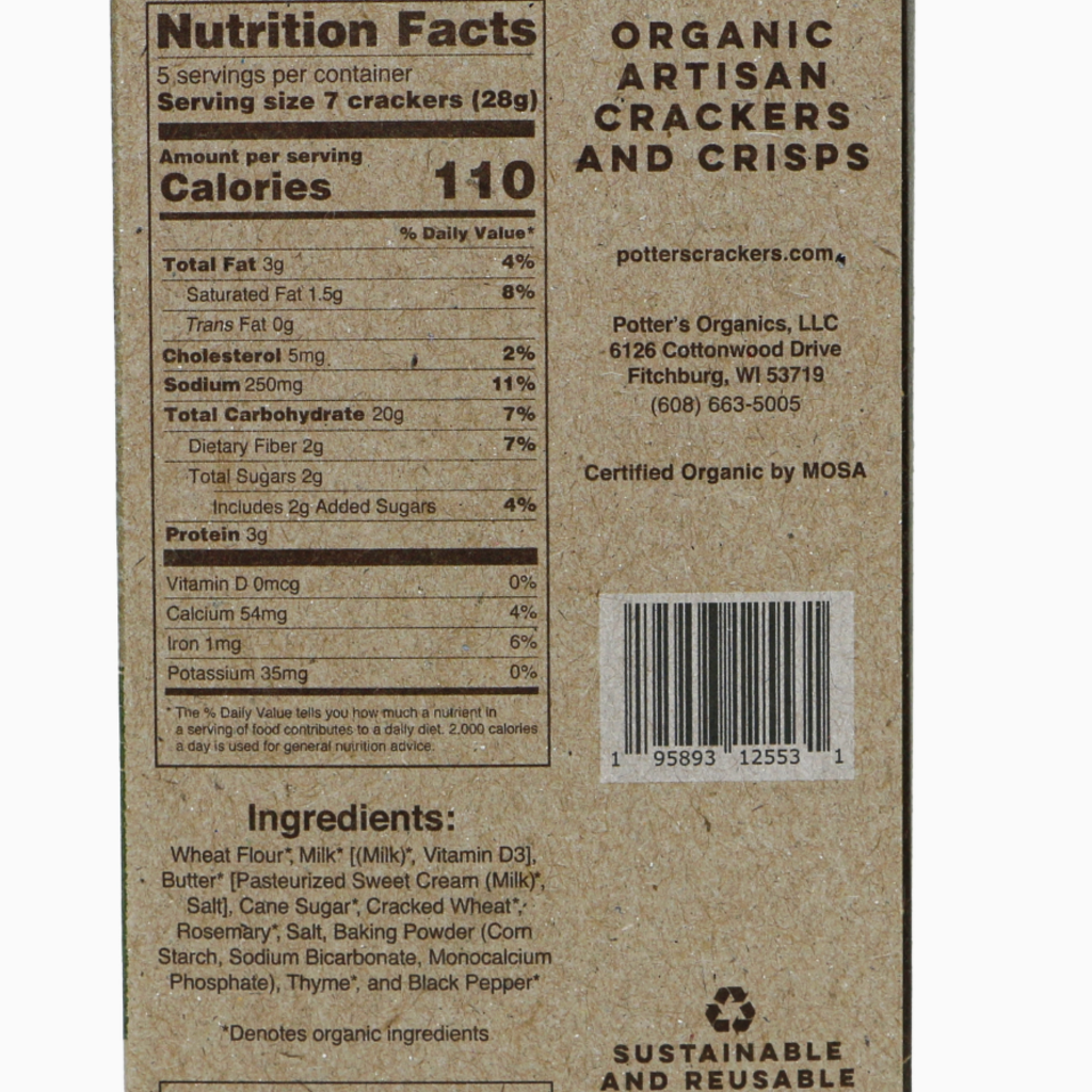 Potter's Crackers Potter's Crackers: Herbes de Provence (5 oz.)