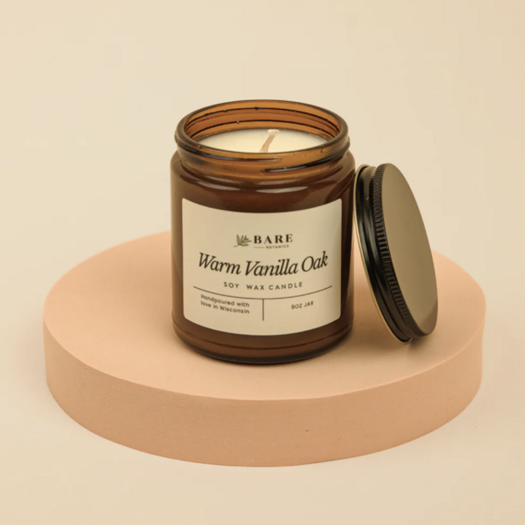 Bare Botanics Warm Vanilla Oak Candle