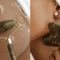 Bare Botanics Jade Gua Sha & Face Roller Set