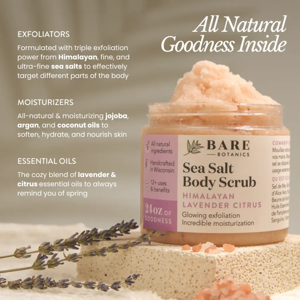 Bare Botanics Lavender Citrus Himalayan Salt Scrub