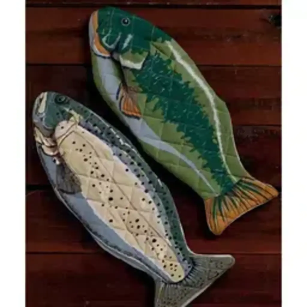 Design Imports Fish Oven Mitts - Blue