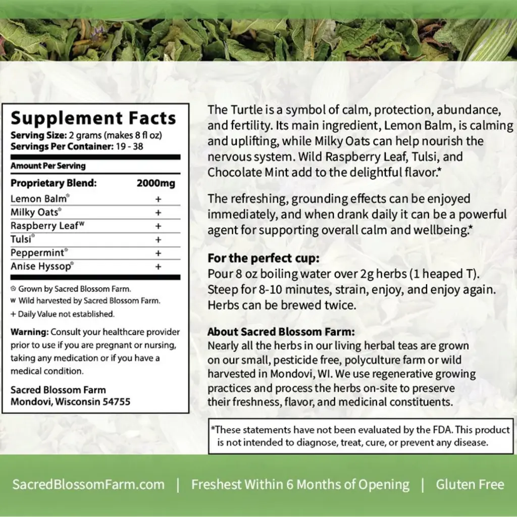 Sacred Blossom Farm Herbal Tea -Turtle