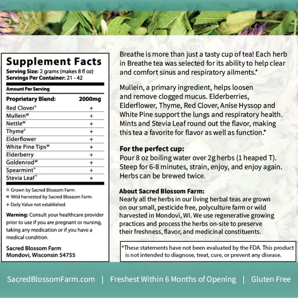 Sacred Blossom Farm Herbal Tea - Breathe