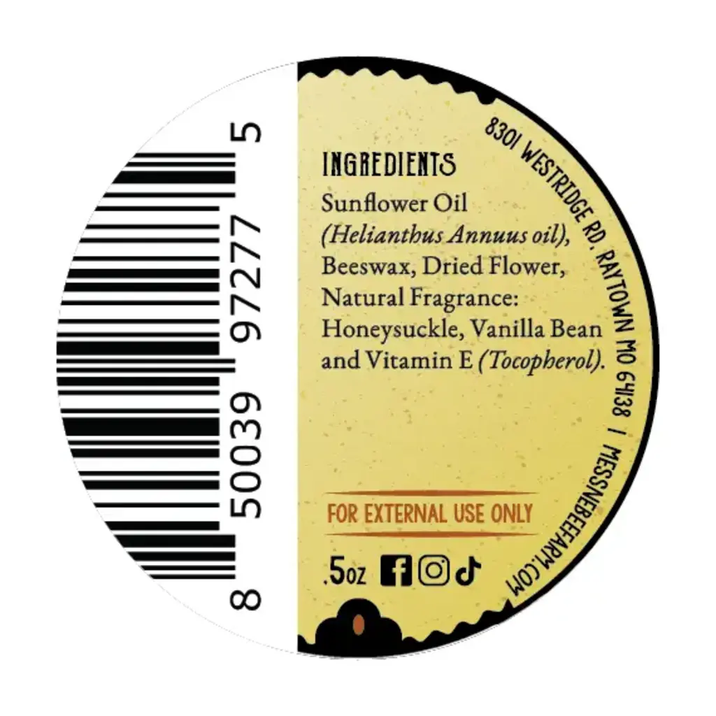 Messner Bee Farm Solid Perfume - Honeysuckle - Handmade with Beeswax