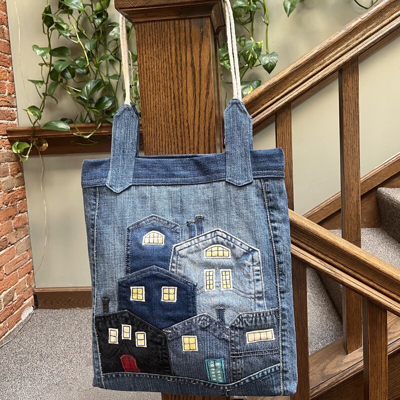 Denim Tote Bag - Urban Houses