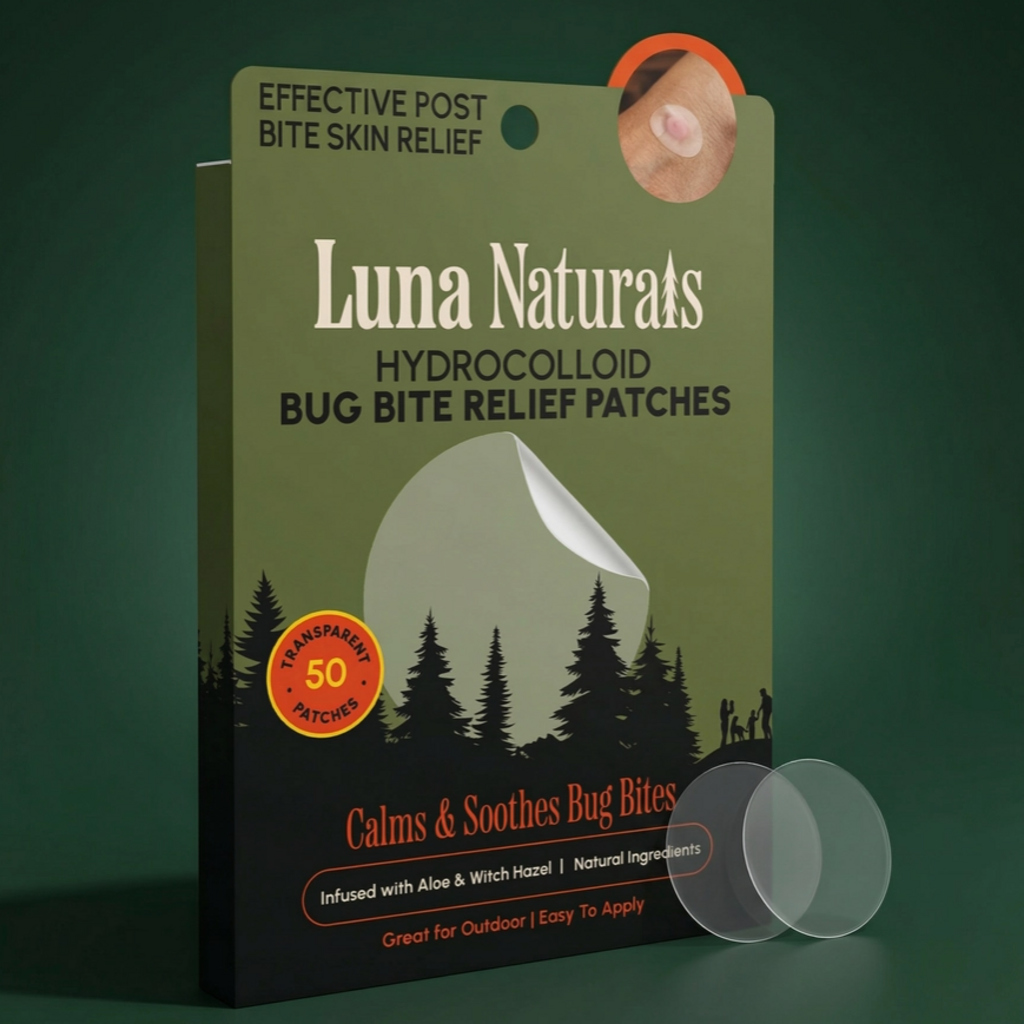 Luna Naturals Hydrocolloid Bug Bite Relief Patches - 50 Transparent Patches