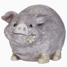 ROMAN Pudgy Pals Pig in Rain Boots Garden Statue