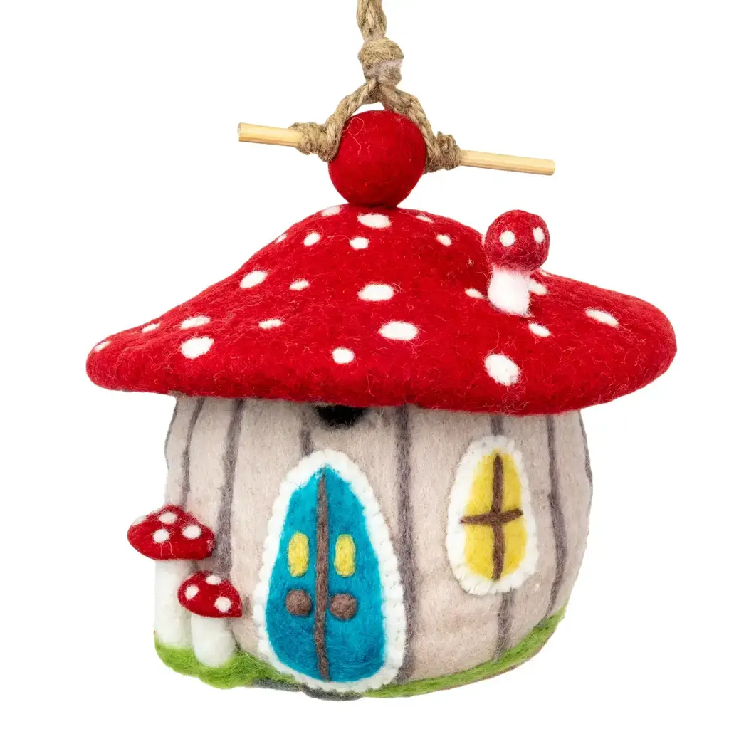 dZi Handmade Forest Mushroom Birdhouse