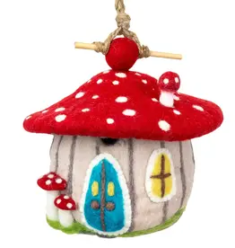 dZi Handmade Forest Mushroom Birdhouse