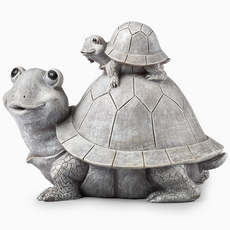 ROMAN Pudgy Pals Turtle & Baby Garden Statue