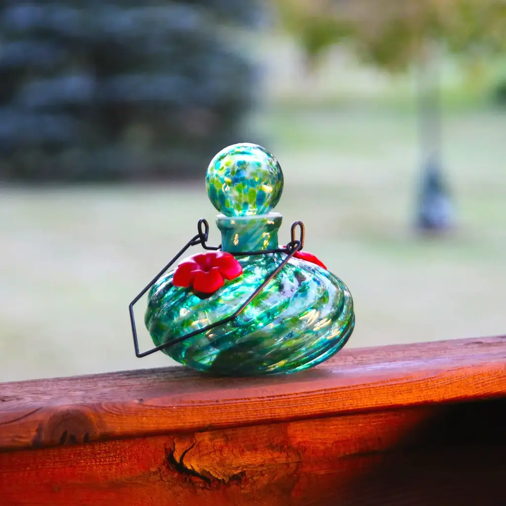 Echo Valley - Home and Garden Products Lunalite Decanter Hummingbird Feeder - Seaglass
