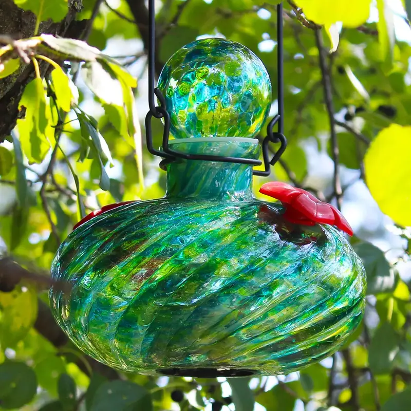 Echo Valley - Home and Garden Products Lunalite Decanter Hummingbird Feeder - Seaglass