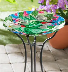 Evergreen Enterprises Glass Bird Bath- Hummingbird