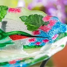 Evergreen Enterprises Glass Bird Bath- Hummingbird
