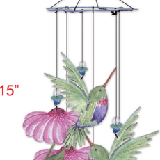Sunset Vista Designs Hummingbird Painted Metal Wind Chime 15"