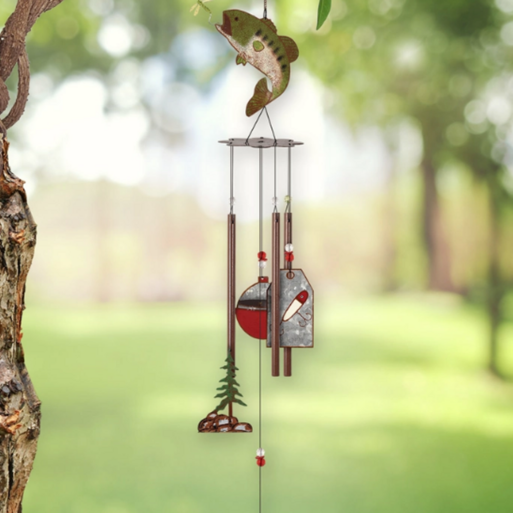 Sunset Vista Designs Catch of the Day, Rustic Bass Wind Chime