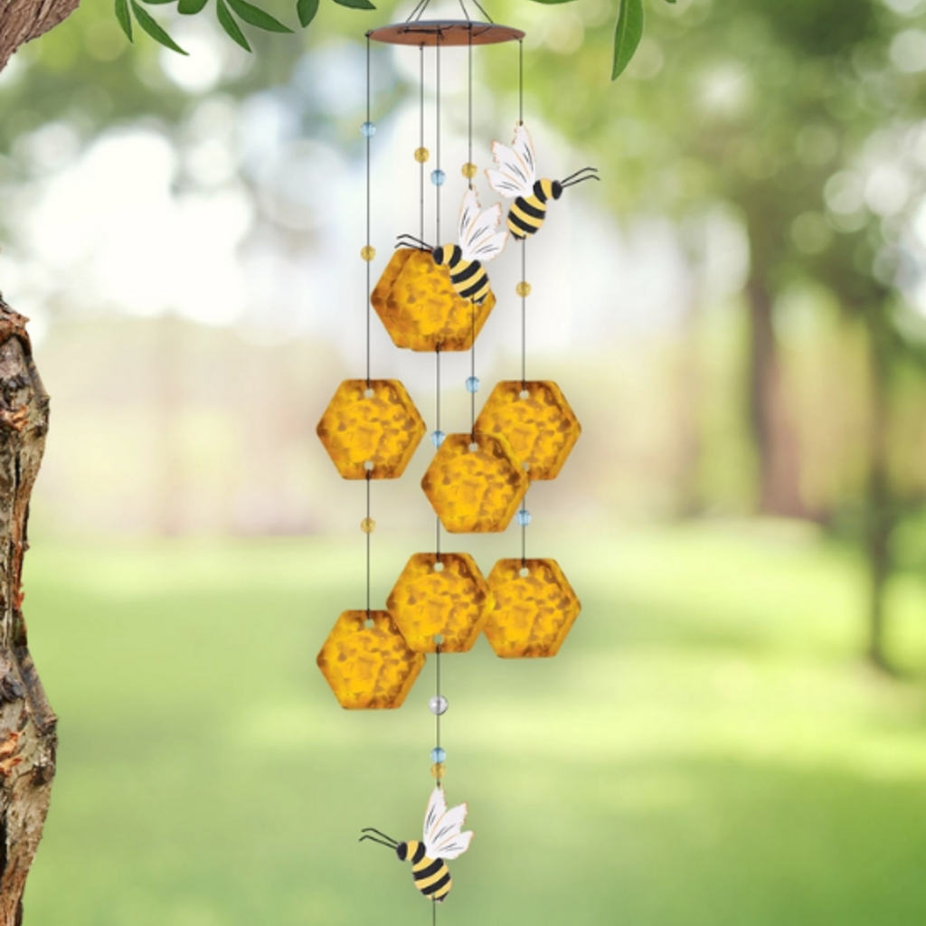 Sunset Vista Designs Metal Bee Hive Spring Garden Wind Chime