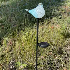 ApricotMint Art Glass Solar Bird Stake - Assorted