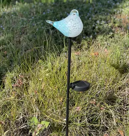 ApricotMint Art Glass Solar Bird Stake - Assorted