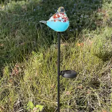 ApricotMint Art Glass Solar Bird Stake - Assorted