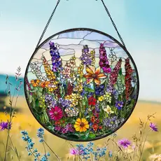 Glaizyo Stained Glass Suncatcher 9.8 In -