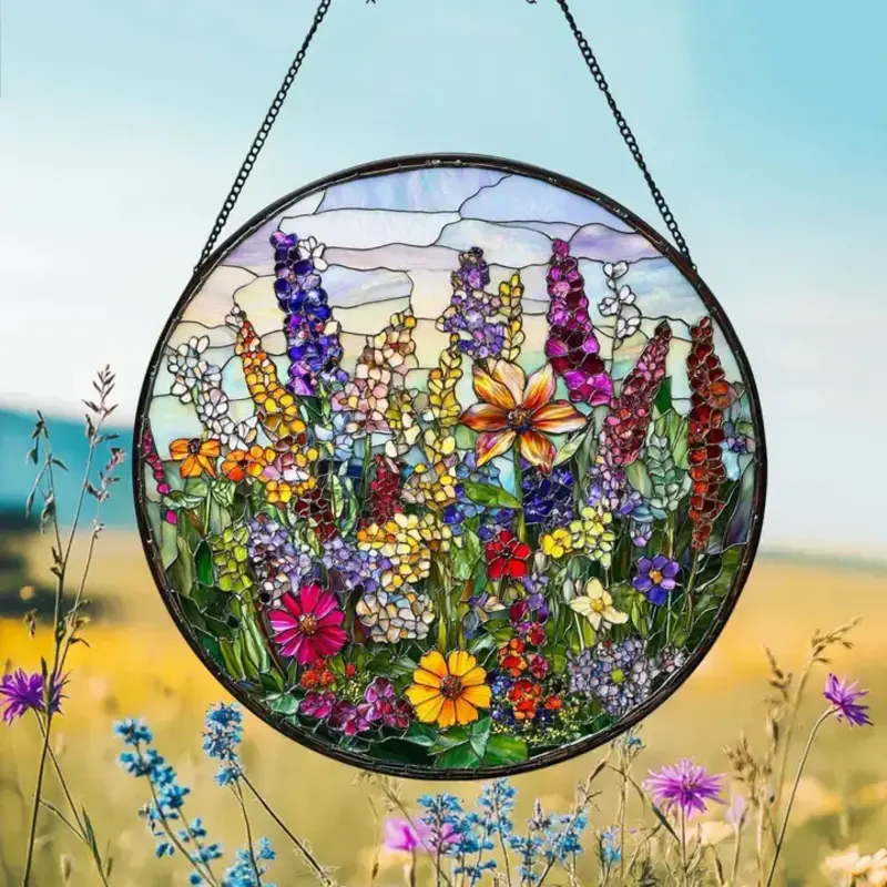 Glaizyo Stained Glass Suncatcher 9.8 In -