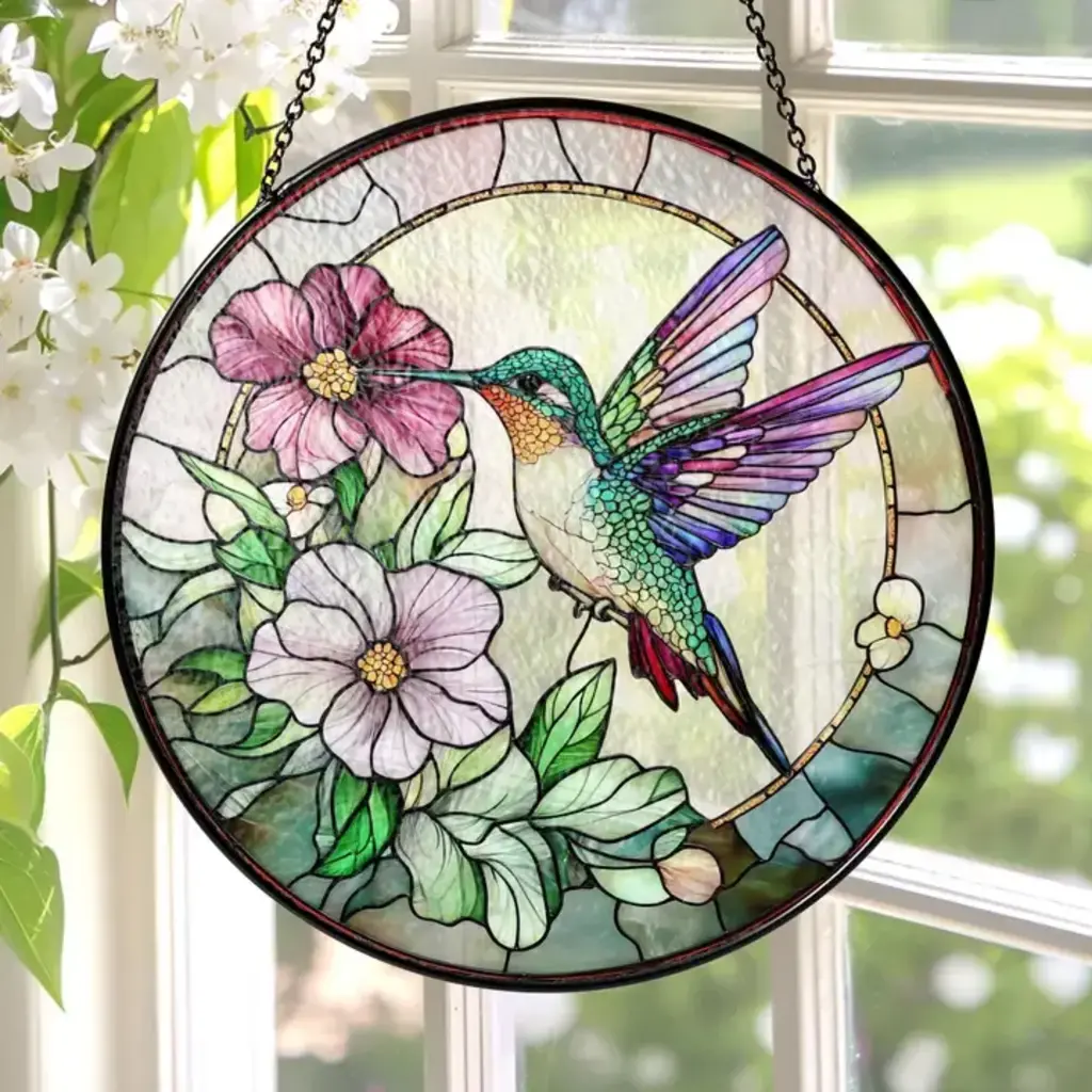 Glaizyo Stained Glass Suncatcher 9.8 In -